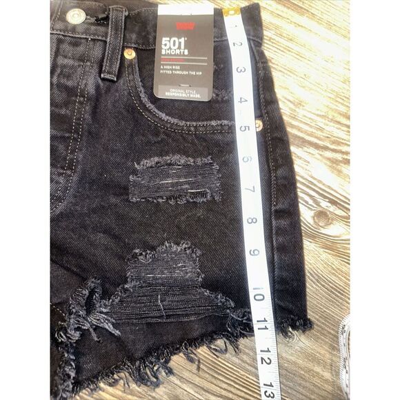 Levi’s 501 High Rise Women’s Denim Jean Shorts Stowaway Black Size 29. NWT. 7/5 - Picture 7 of 7
